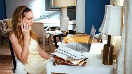 Carrie Bradshaw's iconic writing desk from Sex and the City Set Design Inspired Interior Design Trends