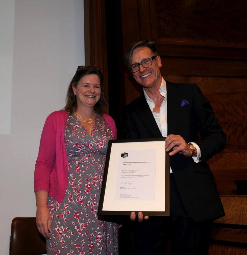 Dan Hopwood presented The CPD Award to Rowena Vaughan, Director of RJV Designs for her Continuing Professional Development and for earning the most points out of all BIID members in the calendar year, accumulating 111 CPD points.