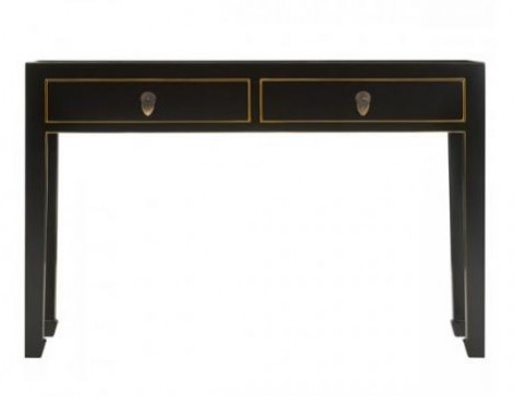 World Stores Nine Schools Classic Chinese Black 2 Drawer Console Table. Sex and the City 2 set design inspired interior design ideas. Carrie and Big's foyer hallway.