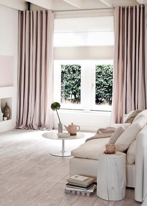 eyelet curtains rose quartz