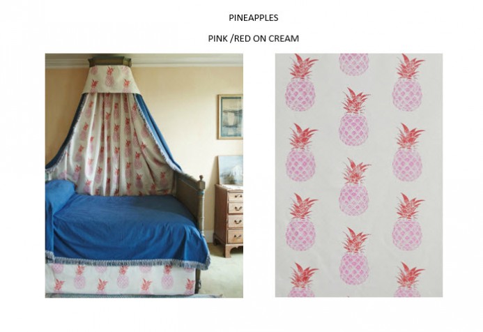 Barneby Gates Pineapples Pink Red Cream