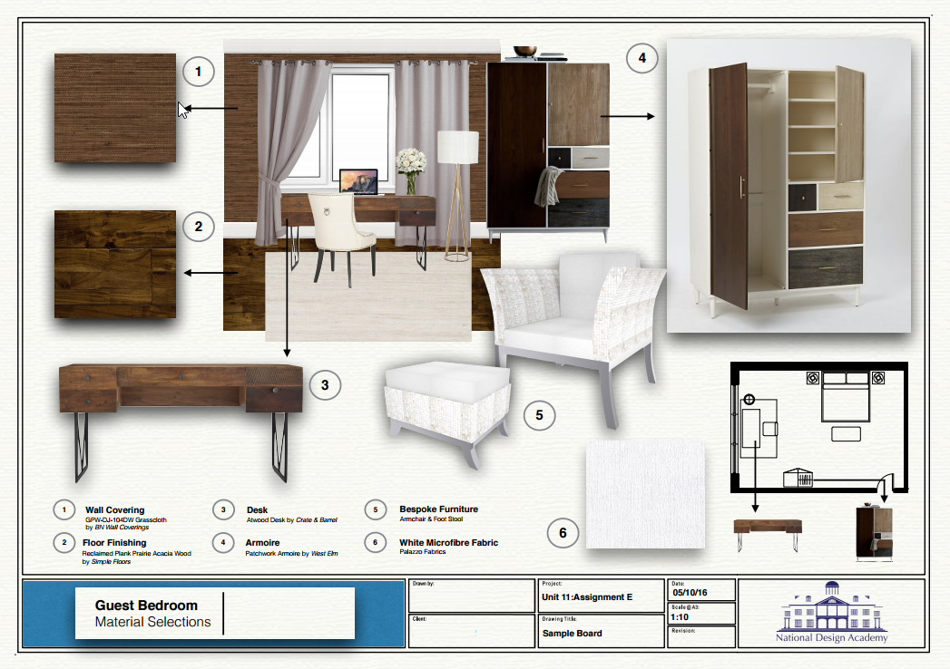 Gwen Trott material selections for master bedroom