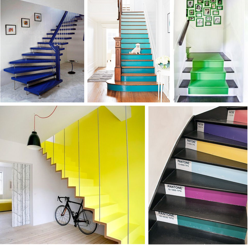 colourful residential staircase ideas 