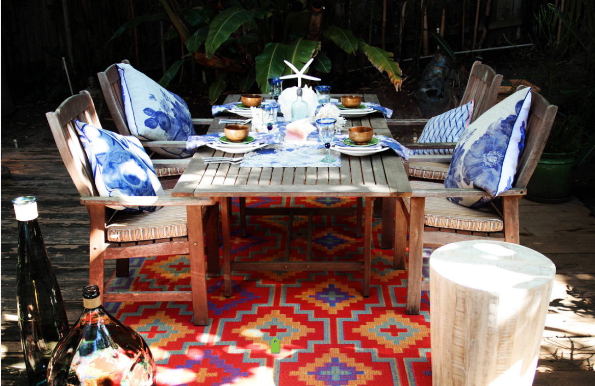 outdoor teak dining table