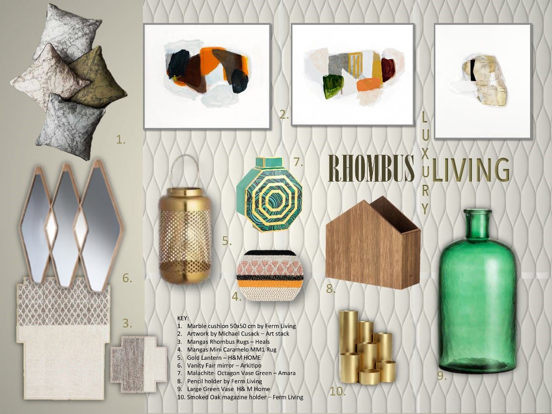 interior design board rhombus living