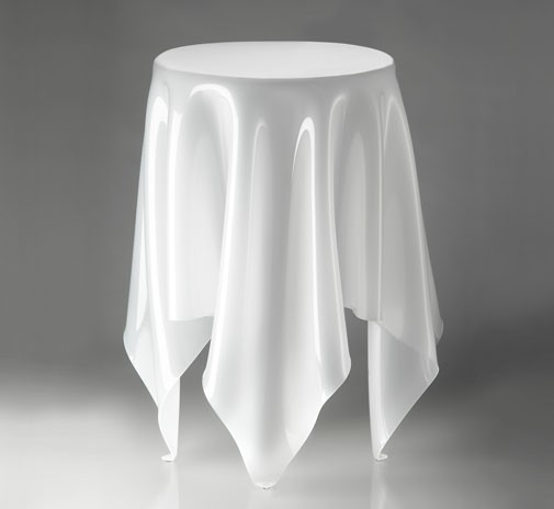 Tall Illusion Table Design in White by John Brauer on Essey.com