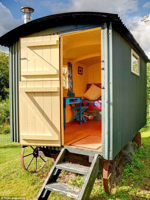 Image: Flickr AngusKirk Gypsy Wagon She Sheds example. National Design Academy Garden Design Ideas