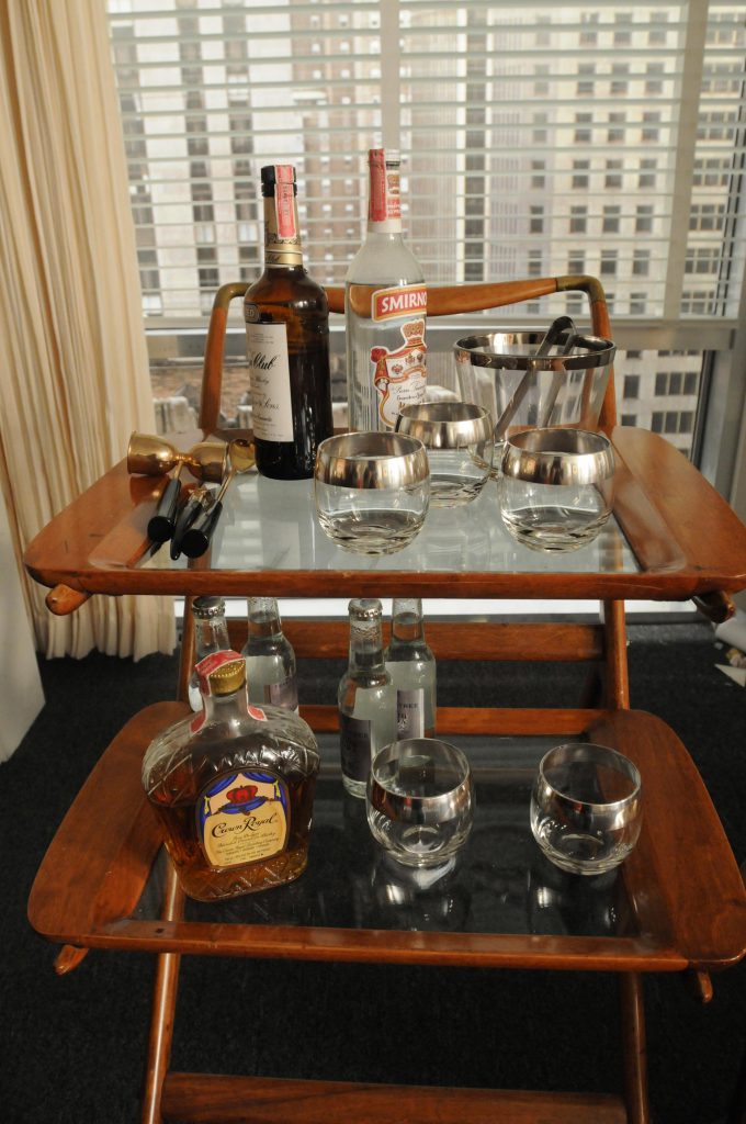 Set Design: Don Draper's Italian-made bar cart on the set of Mad Men Source: AMC via Bloomberg