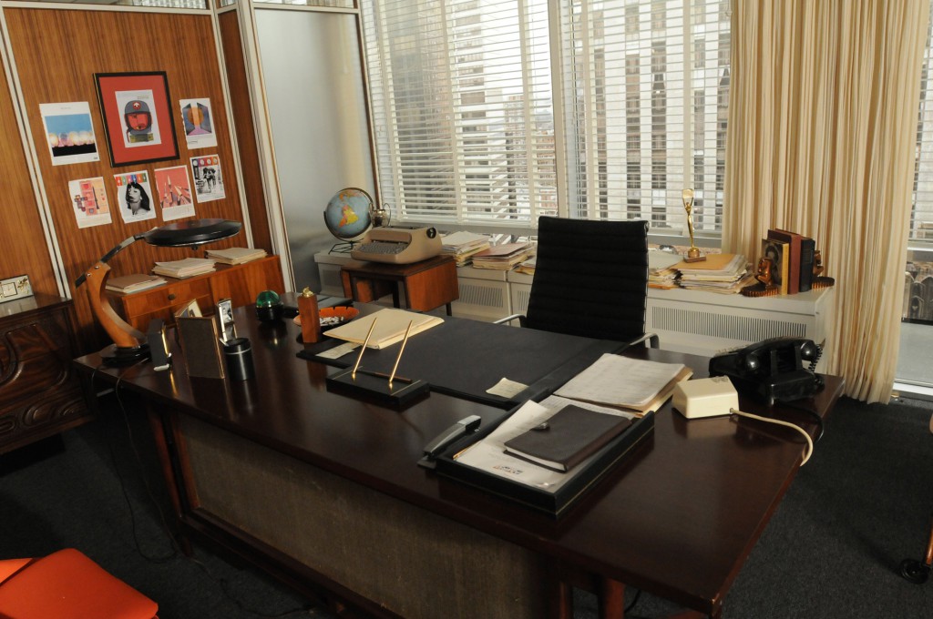 Interior Design Set Design. Don Draper's Mad Men office set. Eames Aluminium Group Management Chair.