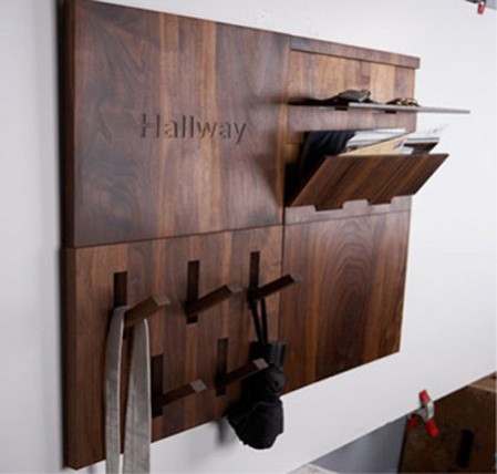 Storage ideas for small hallway spaces. Mike, (2010) Digdigs, wooden hallways storage (Online Image). Available from http://www.digsdigs.com/modern-and-compact-hallway-storage-solution-made-of-wood/