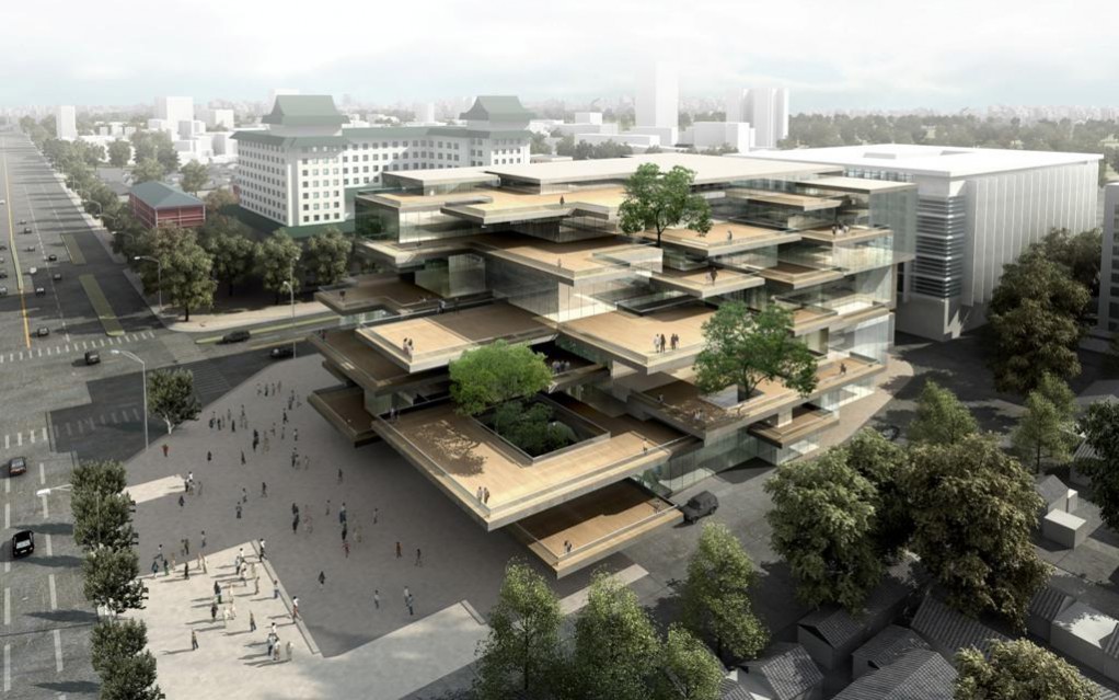 Huangdu Art Centre vertical garden project in Beijing by Mad Architects.