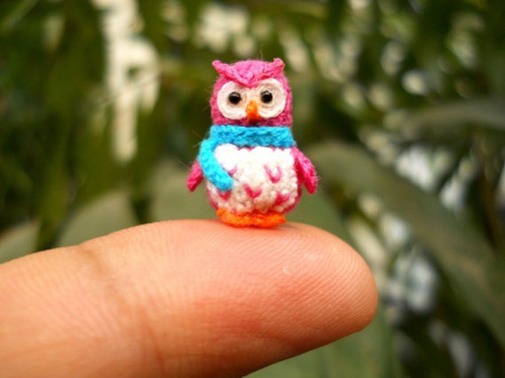miniture Crocheted owl by Su Ami
