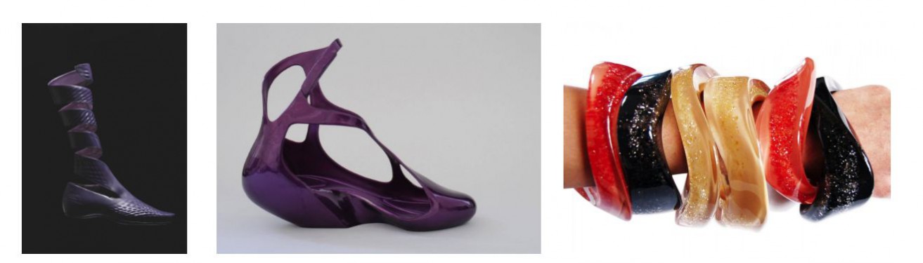 Cross-disciplinary Design example, Zaha Hadid; Images (left-right) Lacoste shoes Melissa shoes Jewellery for Atelier Swarovski Accessed: 14/08/15 www.zaha-hadid.com 