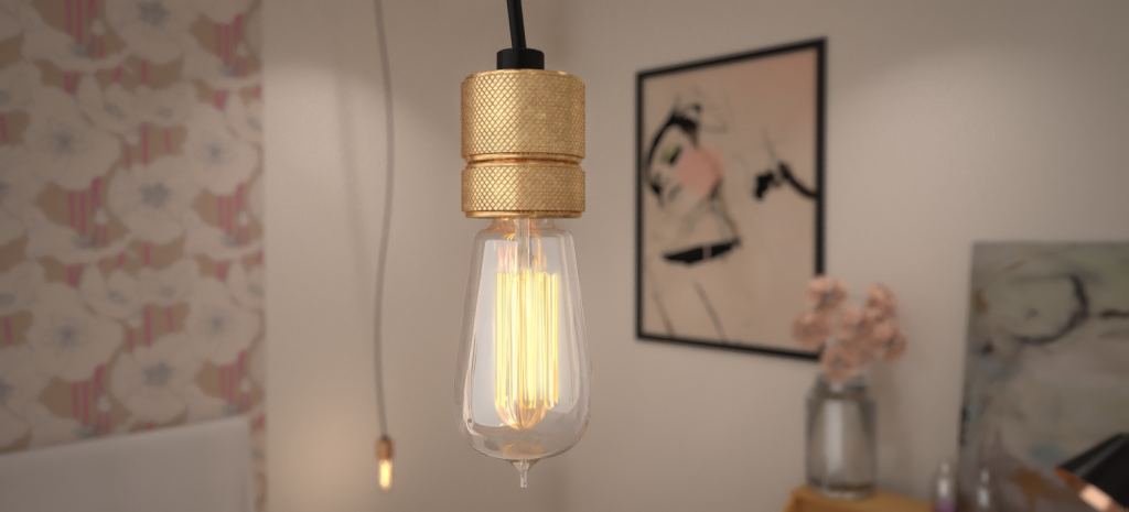 Guest Blogger Anita Brown's Top 5 Tips: How to Create a Realistic Interior Render. Example 2. Anita Brown 3D Visualisation Edison Bulb visual.