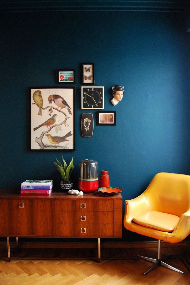 The Dulux visualizer app. Colour inspiration: Blue walls Image found on A beautiful Mess blog
