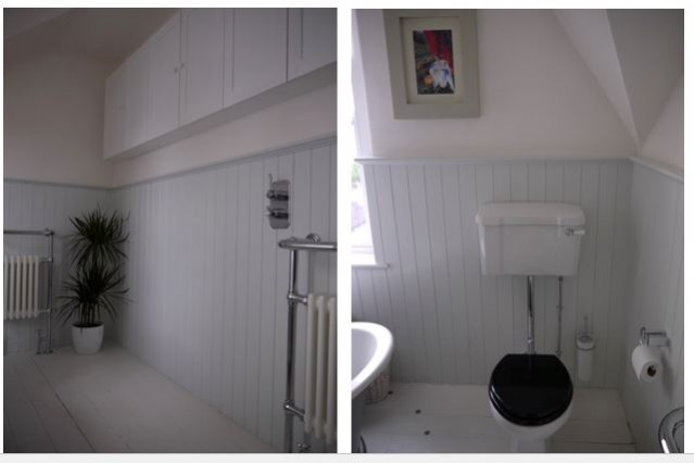 National Design Academy student Carolyn has successfully been shortlisted for the submission of her Welsh Victorian Townhouse Retrofit project within the student/graduate category. The master bedroom en suite toilet close-up and wooden panelling. 