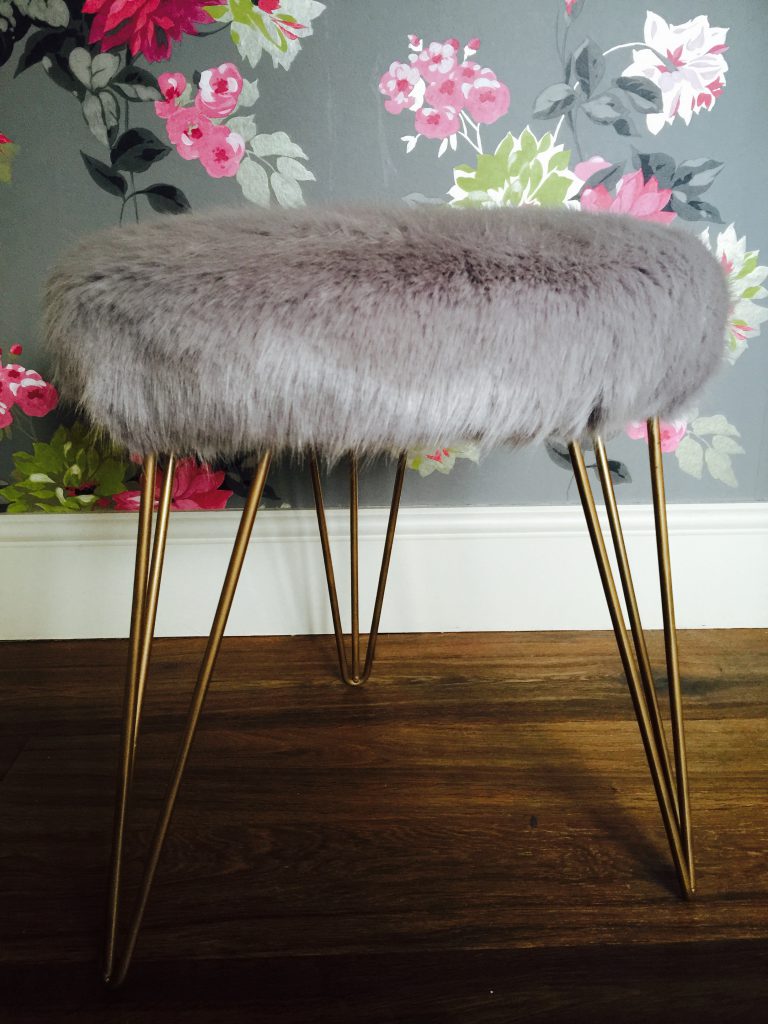 The NDA chat to Julia from Luxury Interior brand Suburban Salon. One of her new exclusive product designs: The new Grey luxe faux fur stool with gold hair pin legs