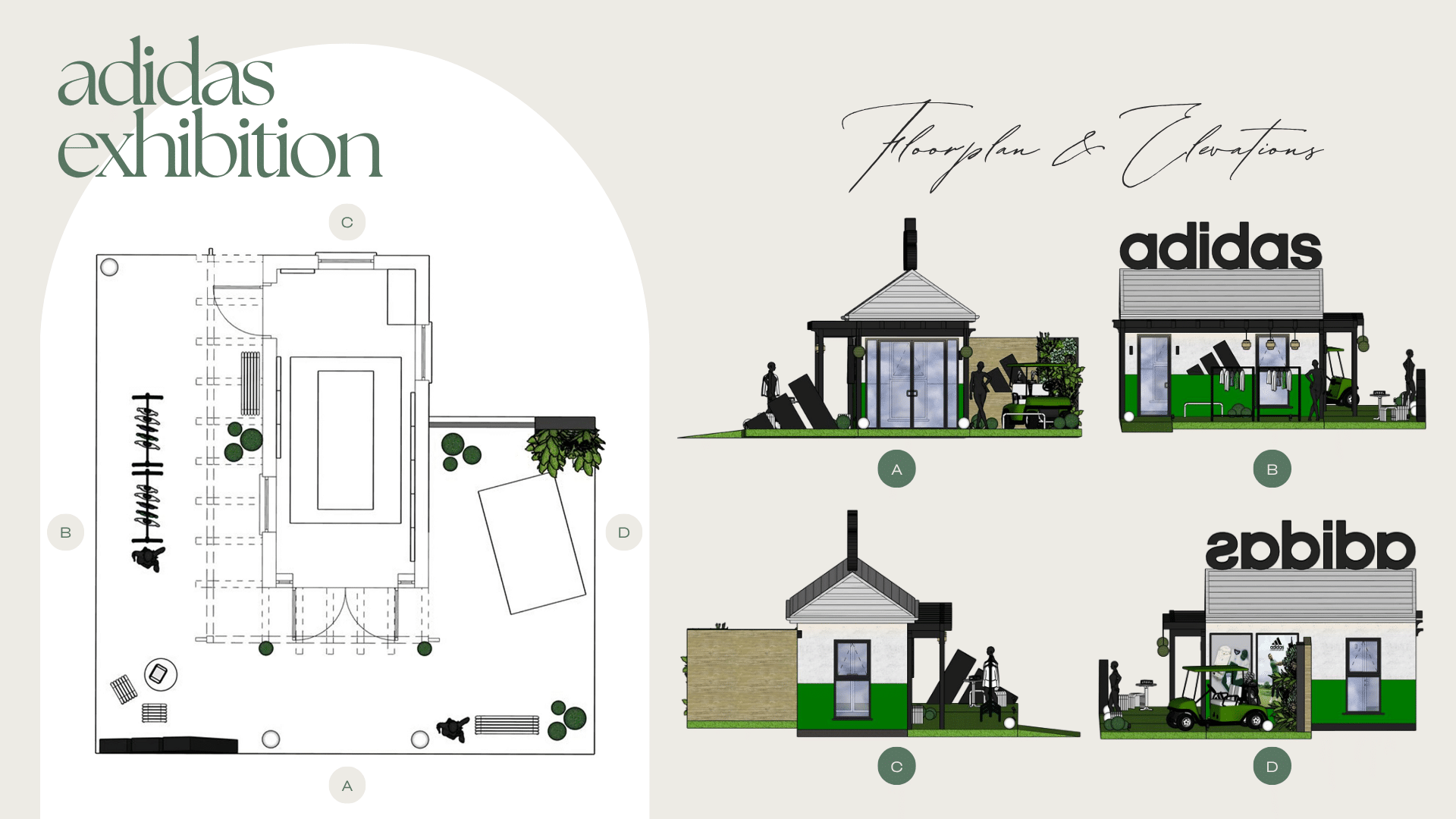 Adidas Exhibition Floorplan and Elevations
