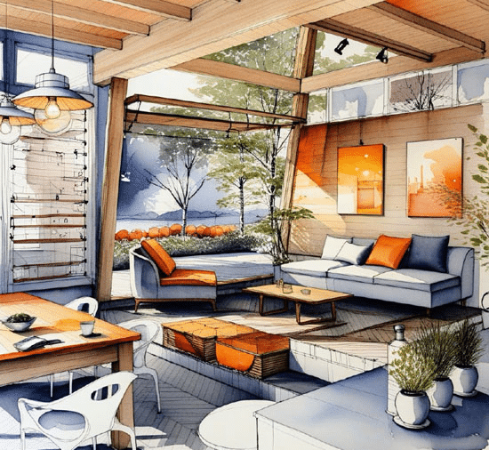 AI Generated Image of Interior Design Living Space