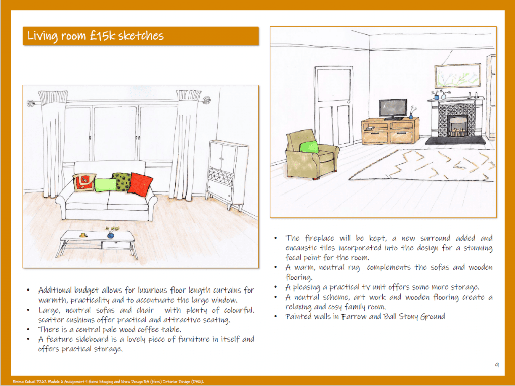 Home Staging Living Room sketches