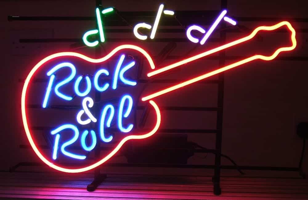 neon guitar sign