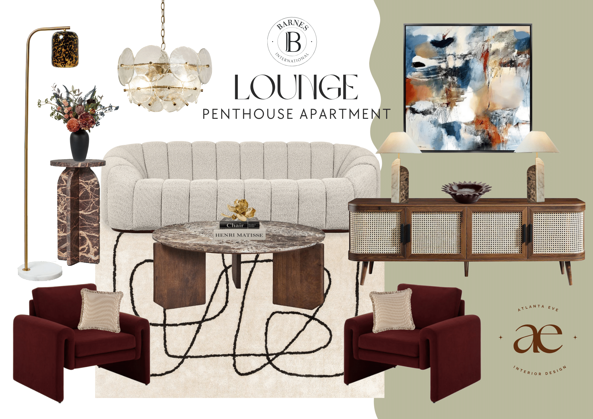 Show Home Apartment Lounge Moodboard