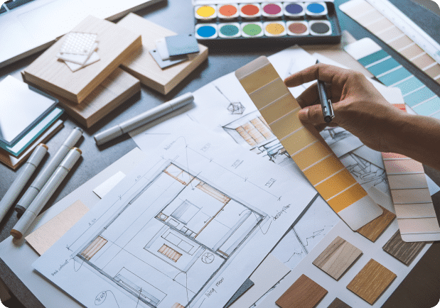Interior design planning drawings