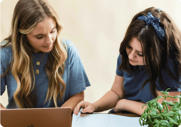 Students working on project