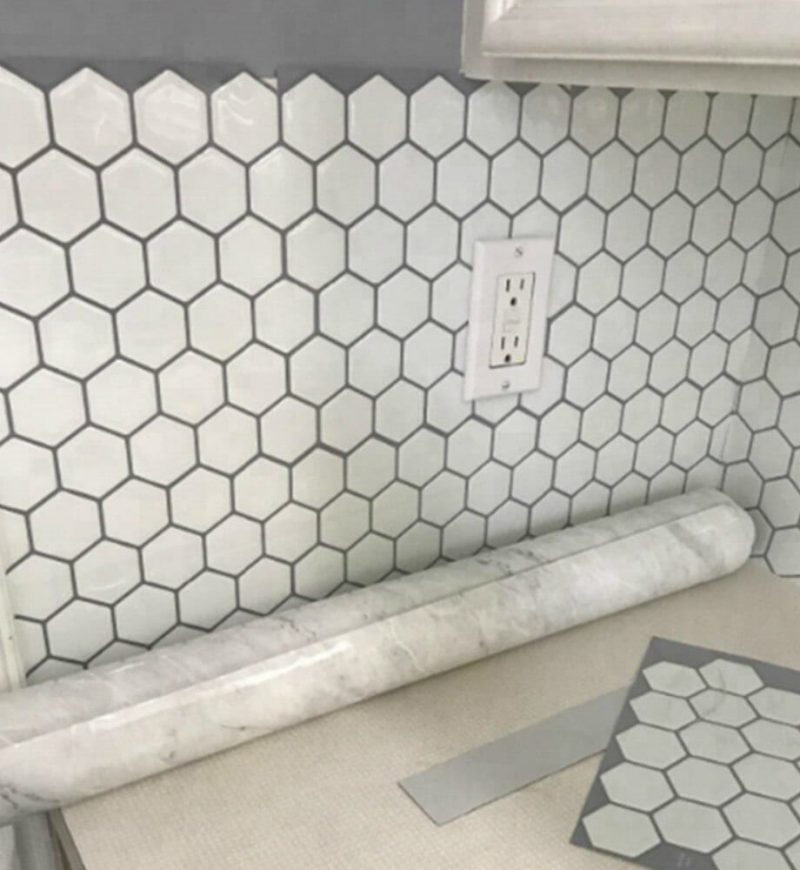 Hexagonal stick on tiles